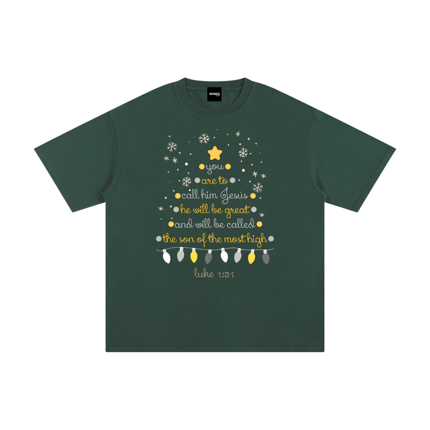 Adult Christmas Tree Luke 1:31 T-Shirt