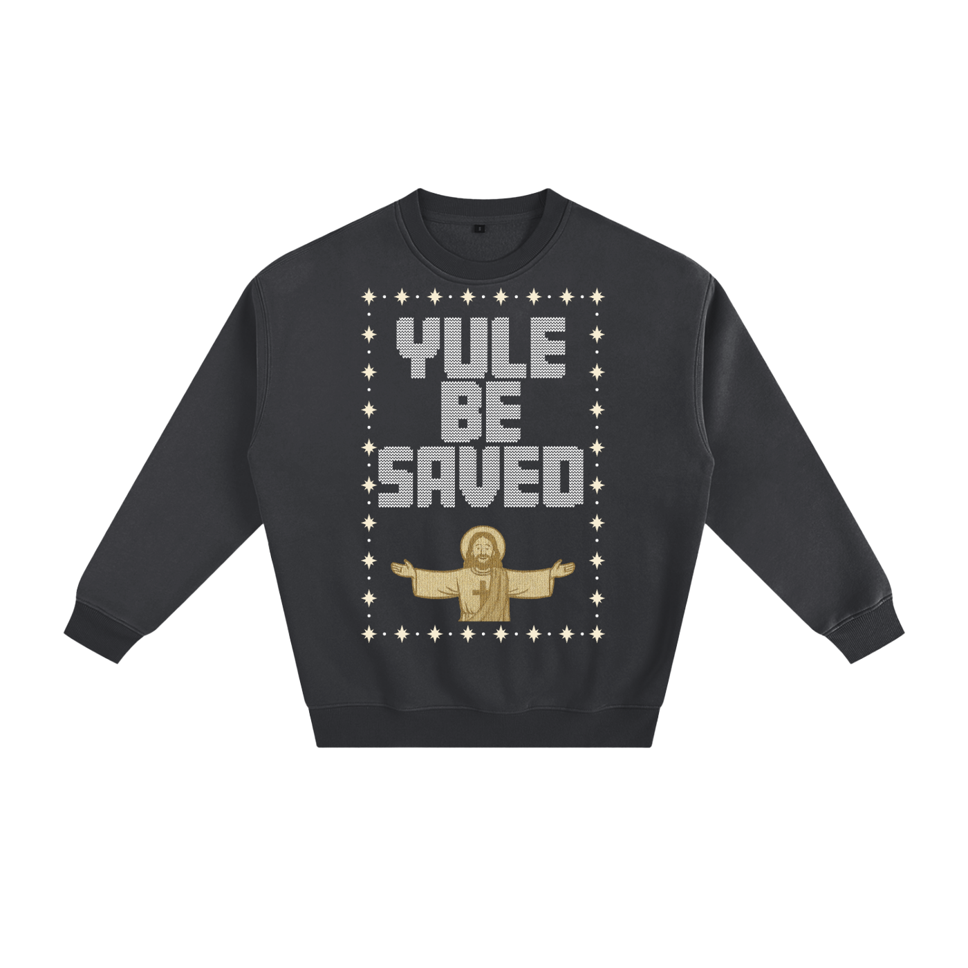 Adult Yule Be Saved "Knitted" Fleeced Sweatshirt