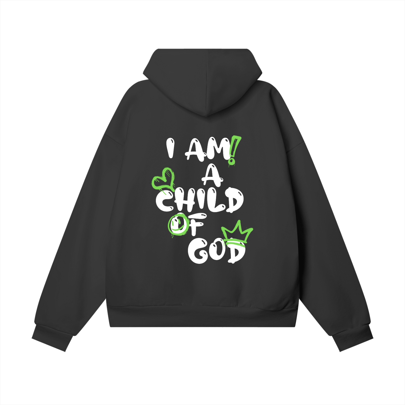 Adult Child Of God Spray-Paint Hoodie (Green-White)
