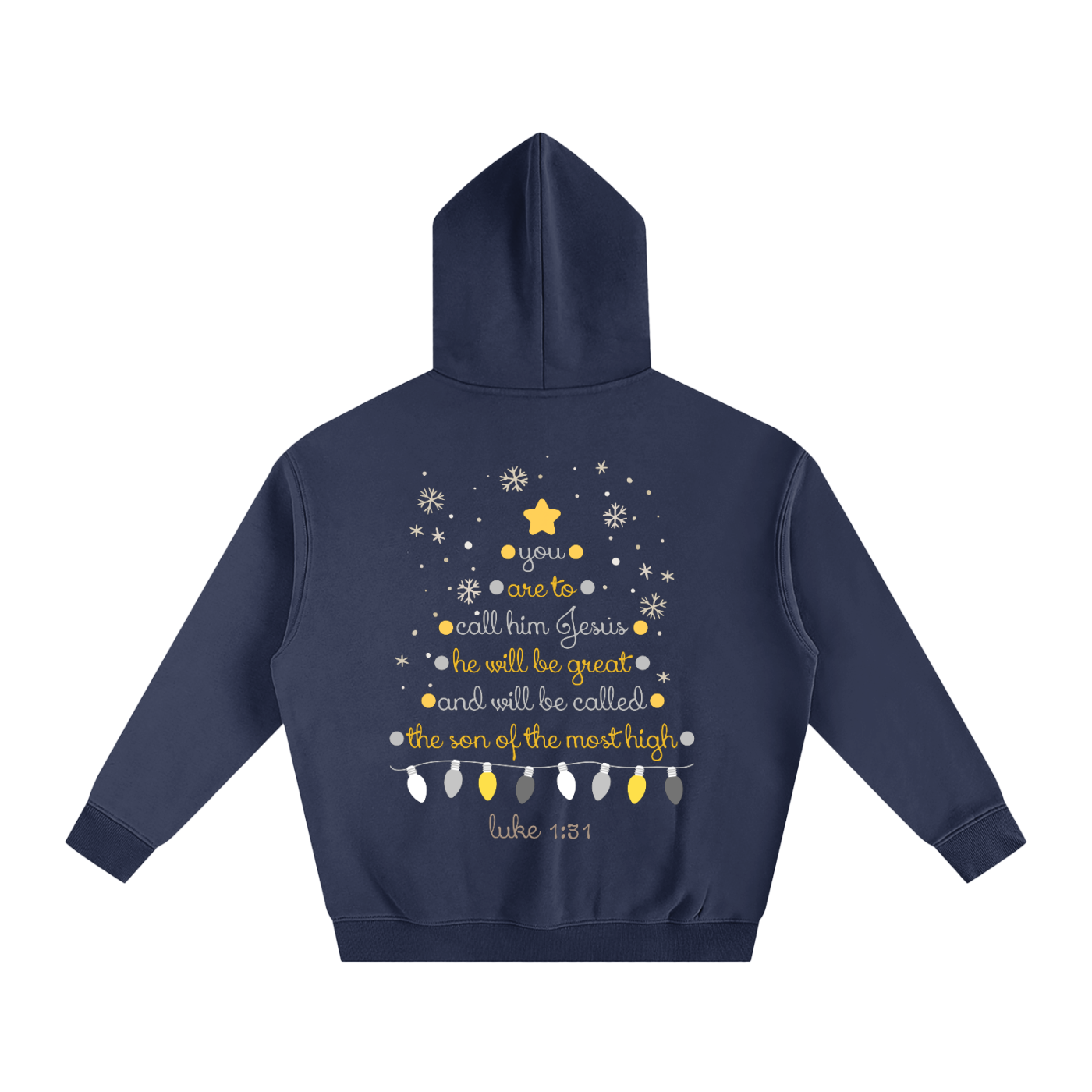Adult Christmas Tree Luke 1:31 Fleeced Hoodie
