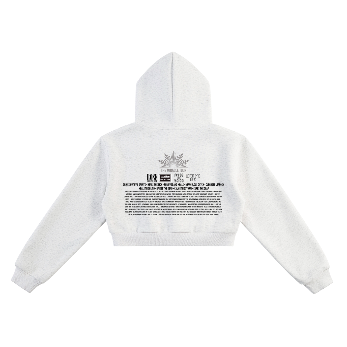 The Miracle Tour Cropped Hoodie (White/Grey)