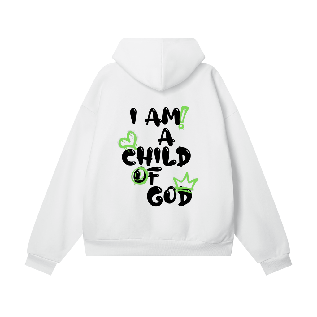 Adult Child Of God Spray-Paint Hoodie (Green-Black)
