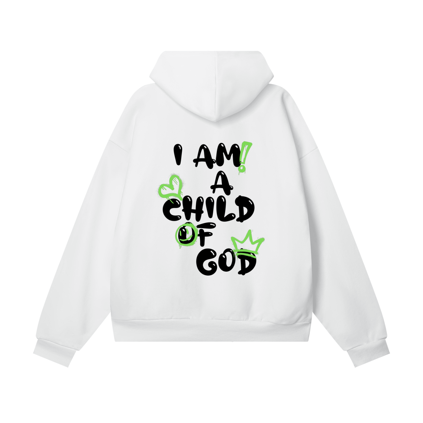 Adult Child Of God Spray-Paint Hoodie (Green-Black)