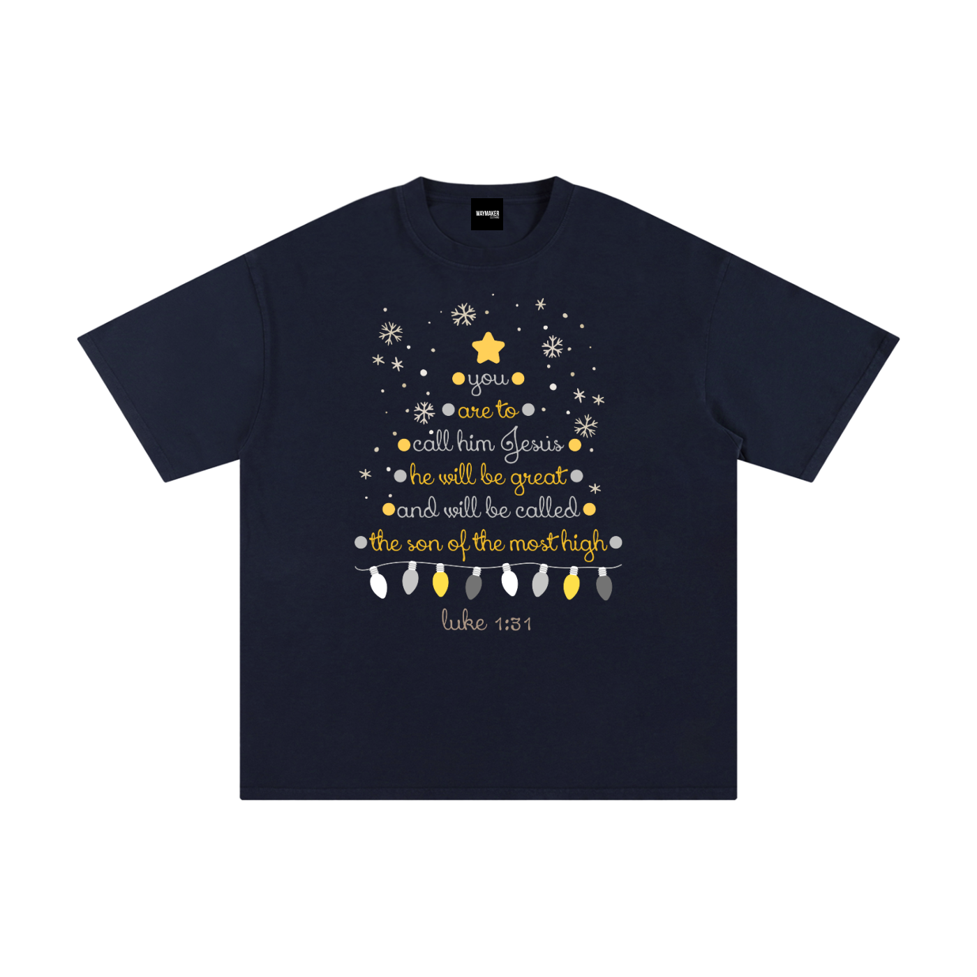 Adult Christmas Tree Luke 1:31 T-Shirt