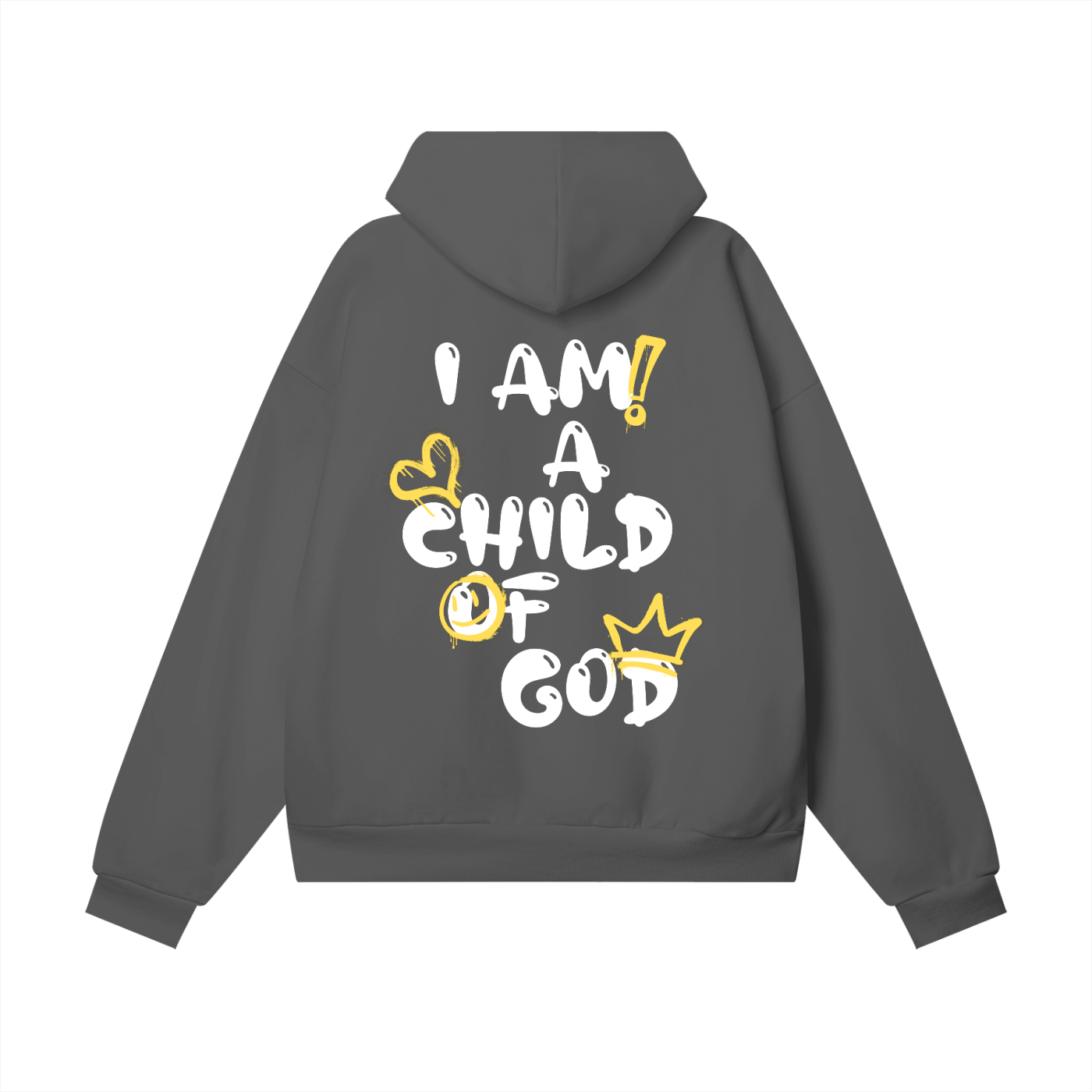 Child Of God Oversized Spray-Paint Hoodie (Gold-White)