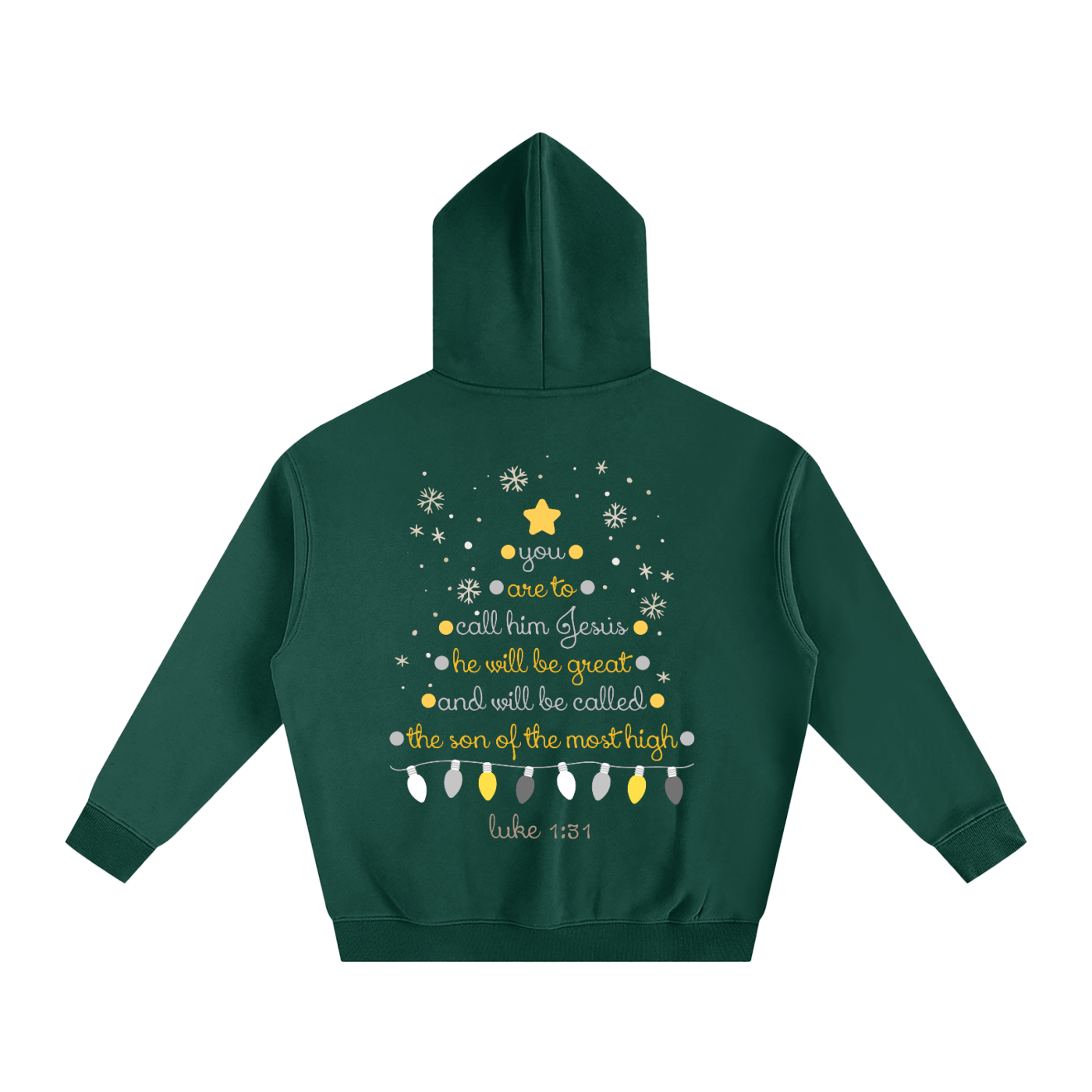 Adult Christmas Tree Luke 1:31 Fleeced Hoodie