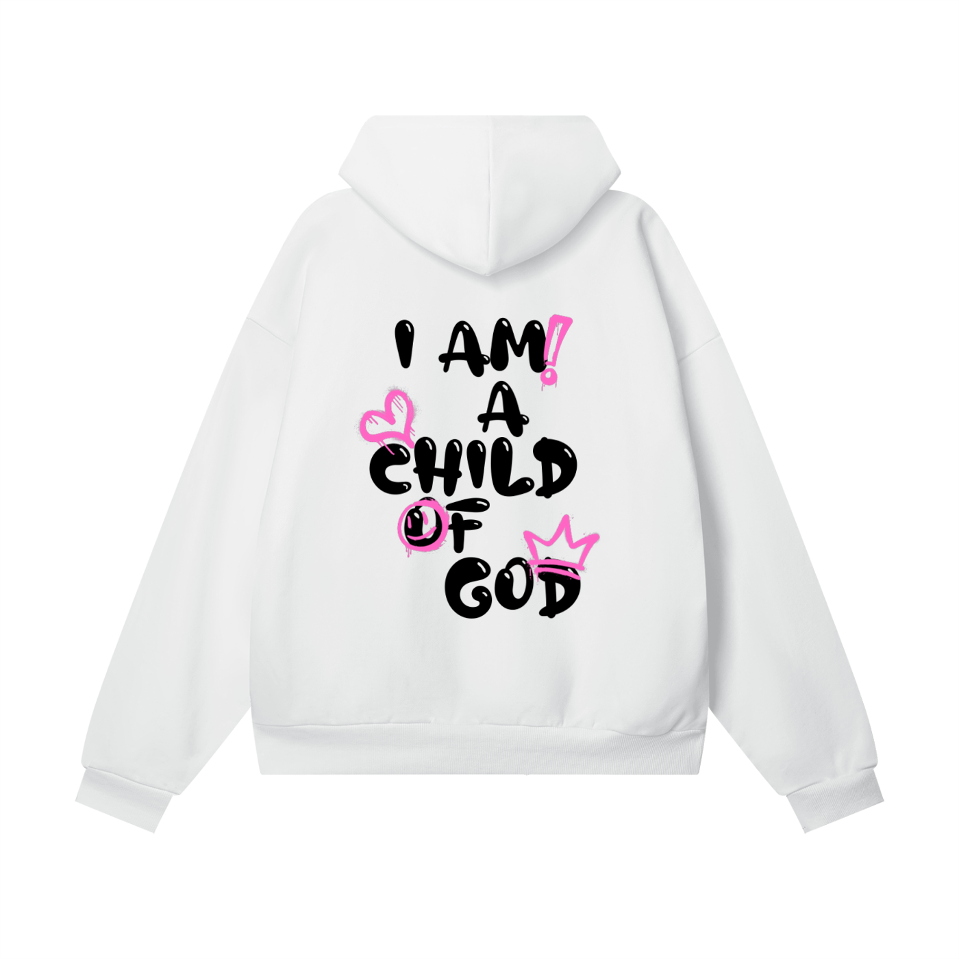 Adult Child Of God Spray-Paint Hoodie (Pink-Black)
