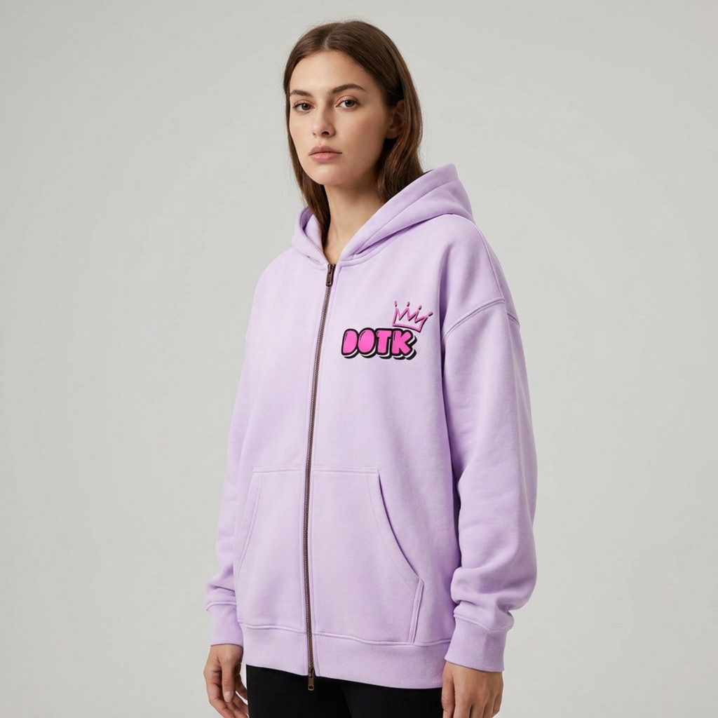 DOTK Oversized Fleeced Zip Hoodie