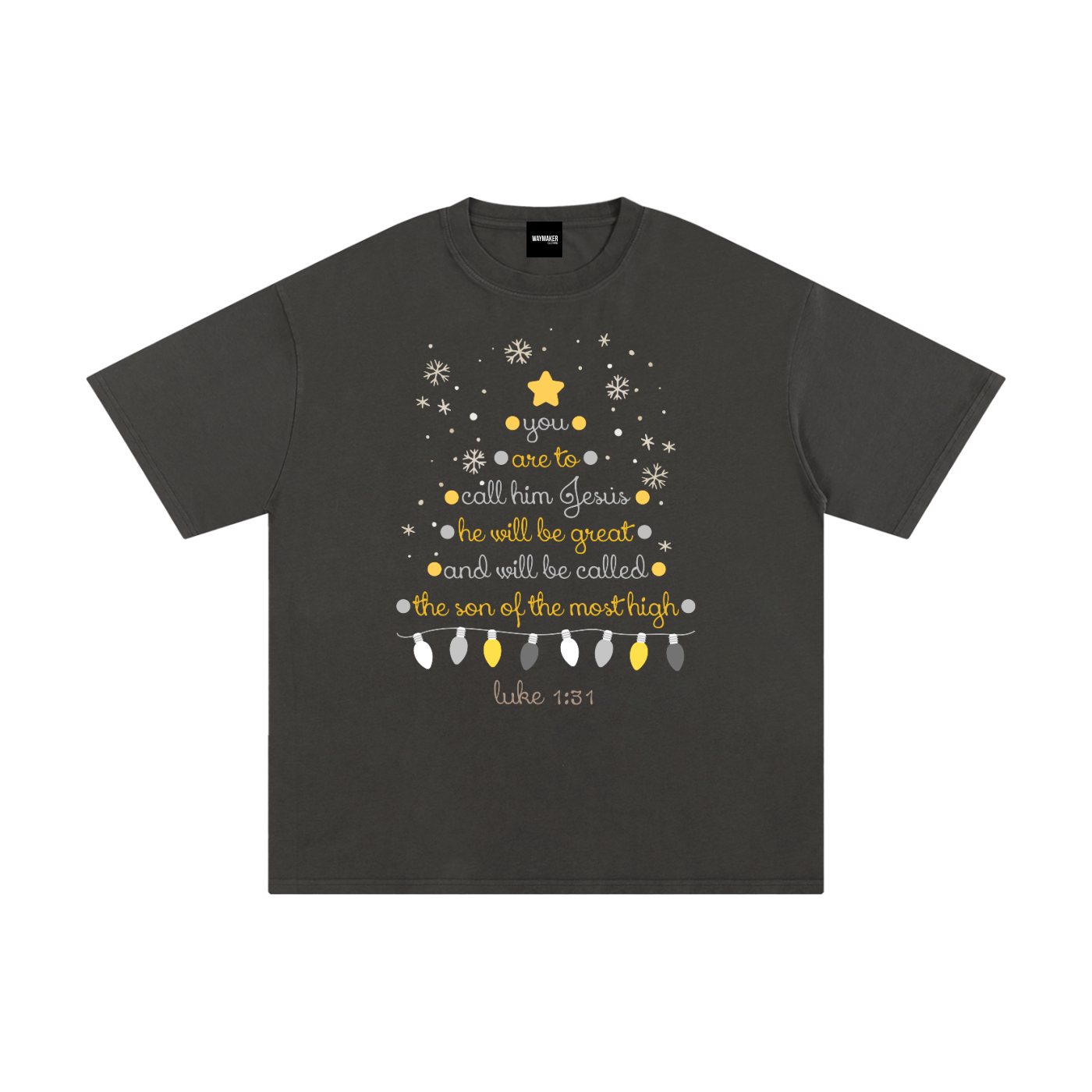 Adult Christmas Tree Luke 1:31 T-Shirt
