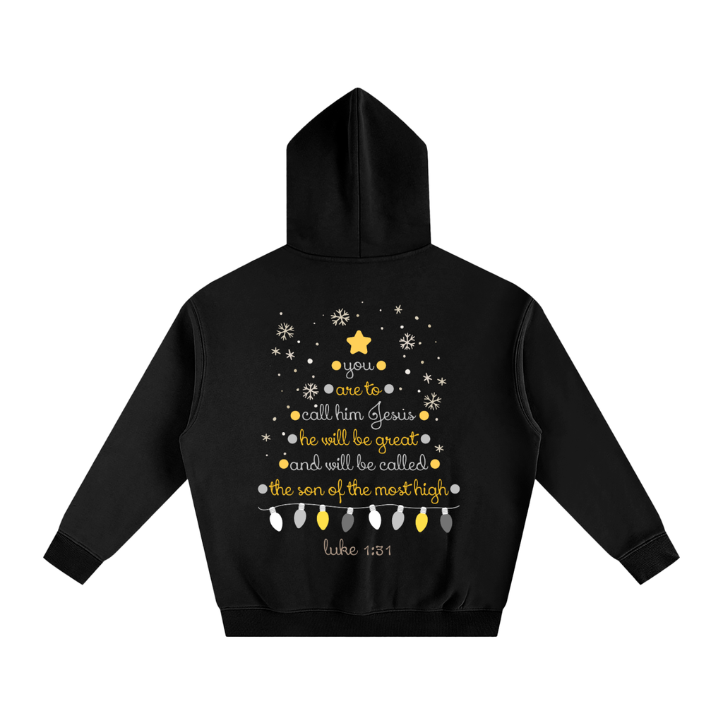 Adult Christmas Tree Luke 1:31 Fleeced Hoodie