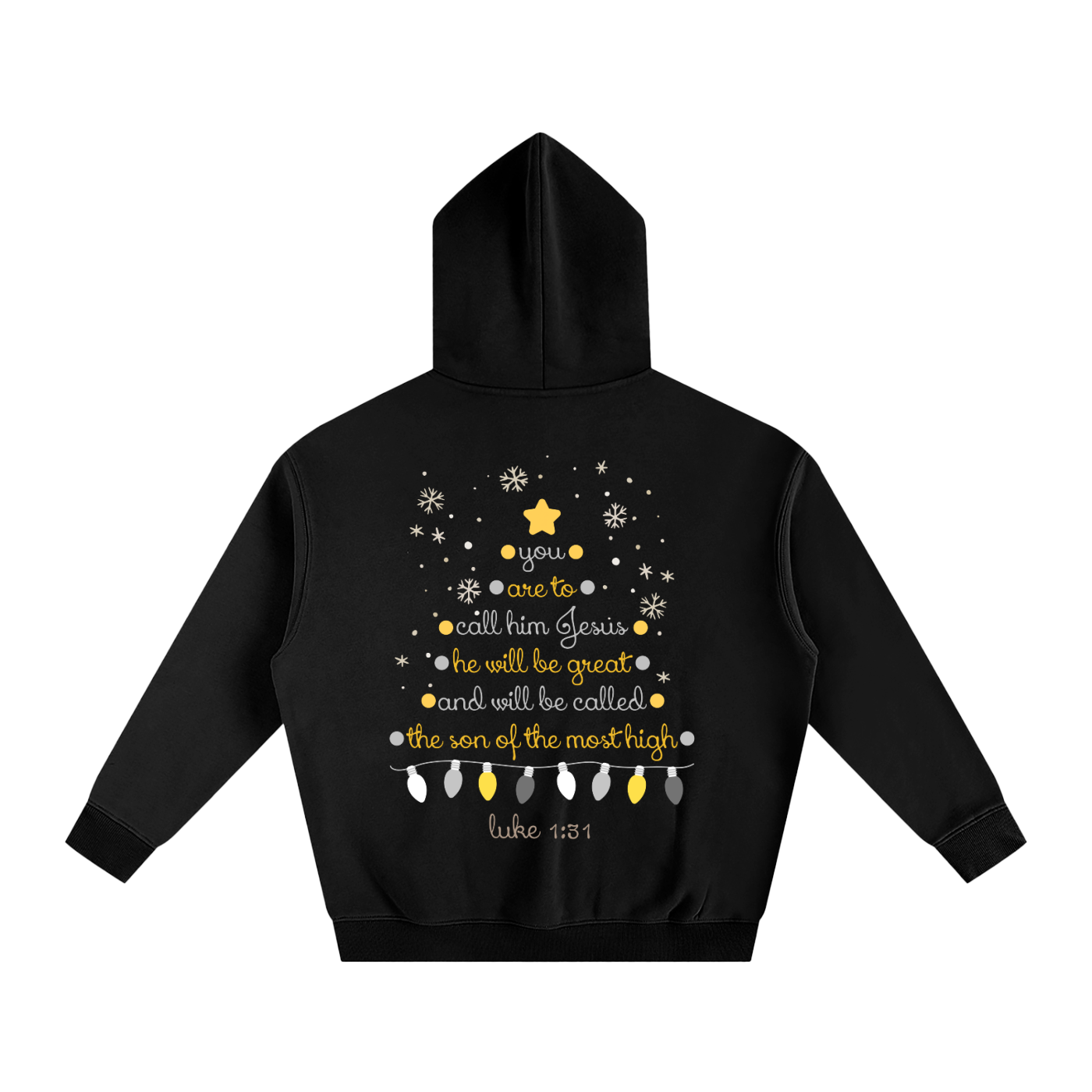 Adult Christmas Tree Luke 1:31 Fleeced Hoodie