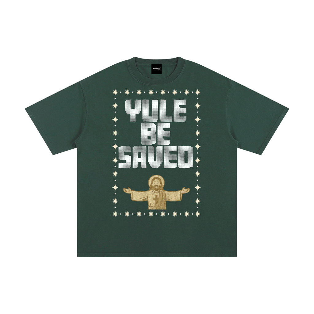 Adult Yule Be Saved "Knitted" T-Shirt (Green)