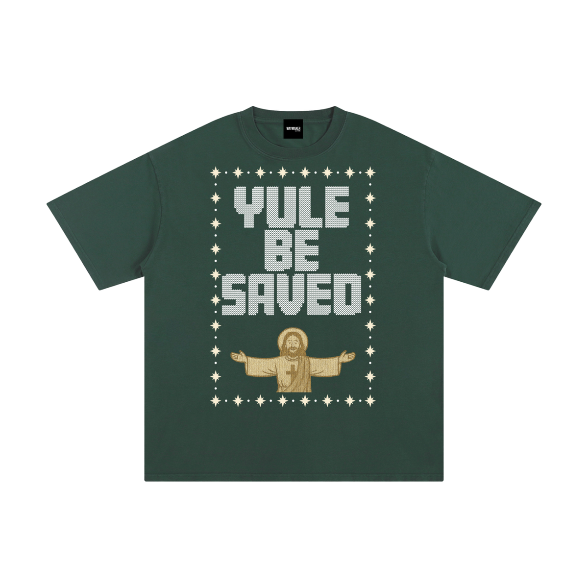 Adult Yule Be Saved "Knitted" T-Shirt (Green)
