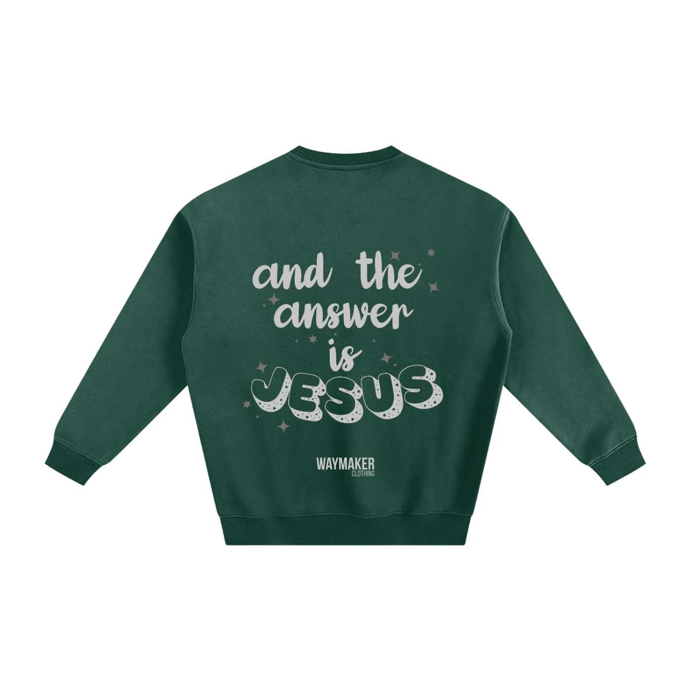 Adult Answer Is Jesus Fleeced Sweatshirt