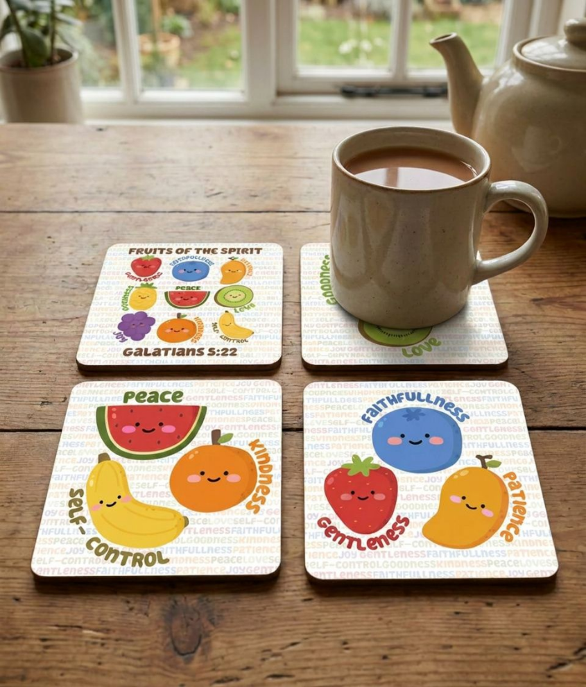 Kawaii Fruits Of The Spirit Coasters