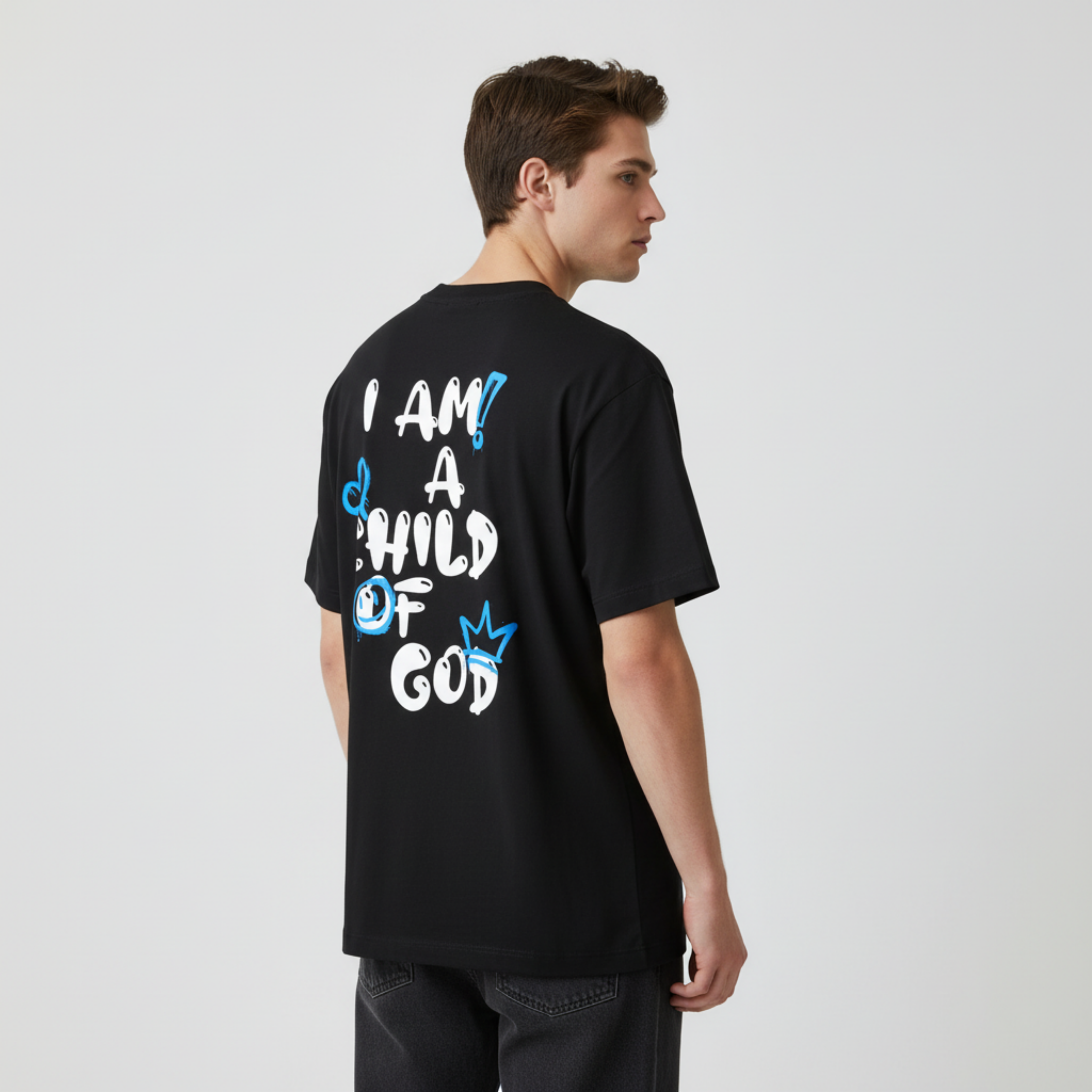 Adult Child of God T-Shirt (Blue-White)