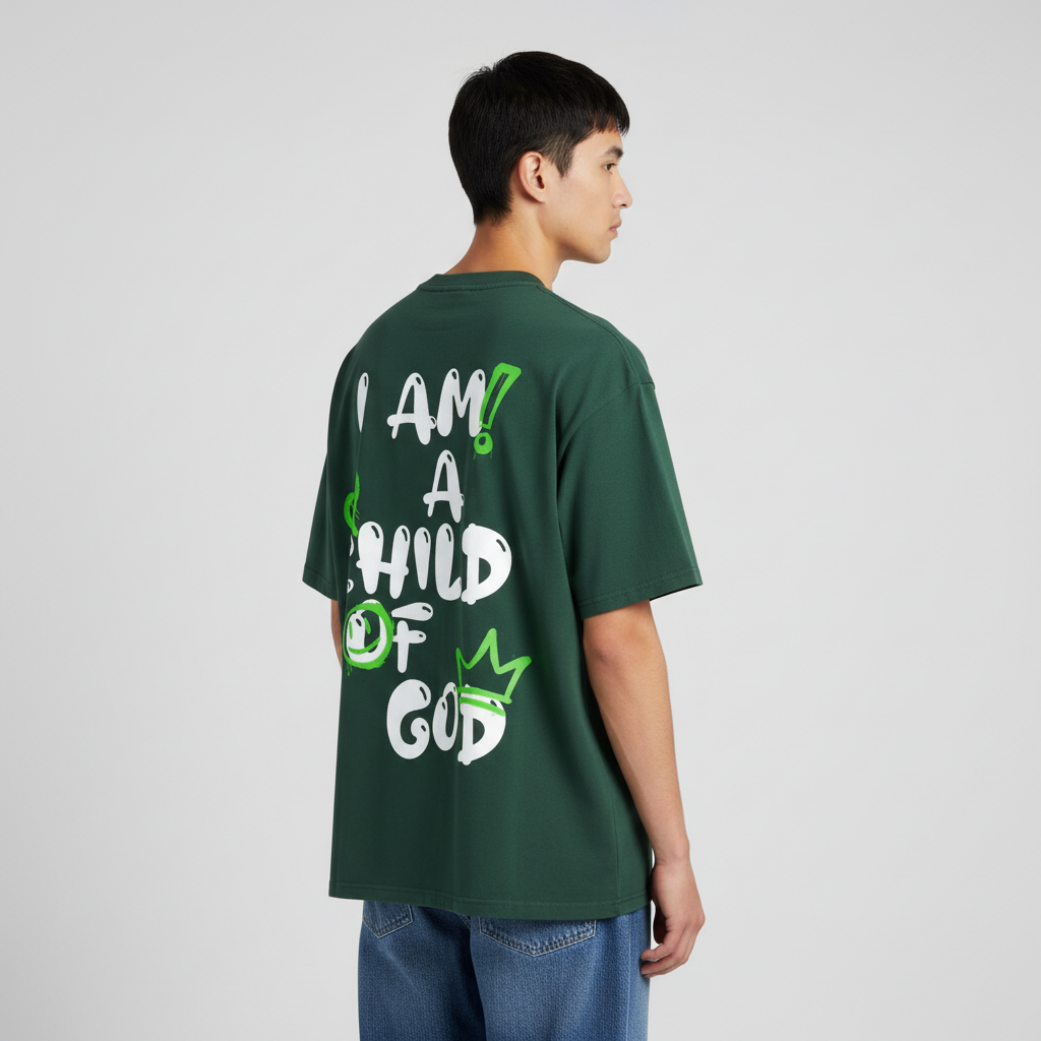 Adult Child of God T-Shirt (Green-White)