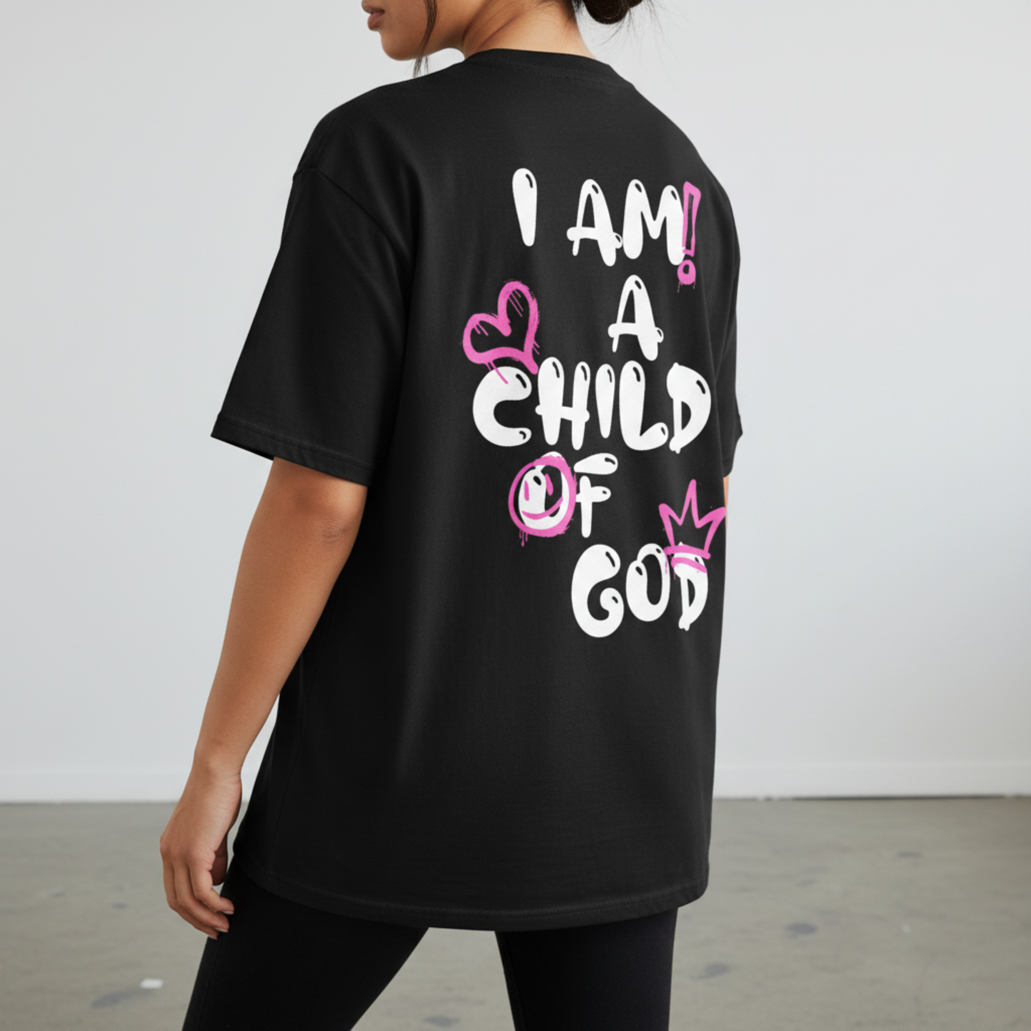 Adult Child of God T-Shirt (Pink-White)
