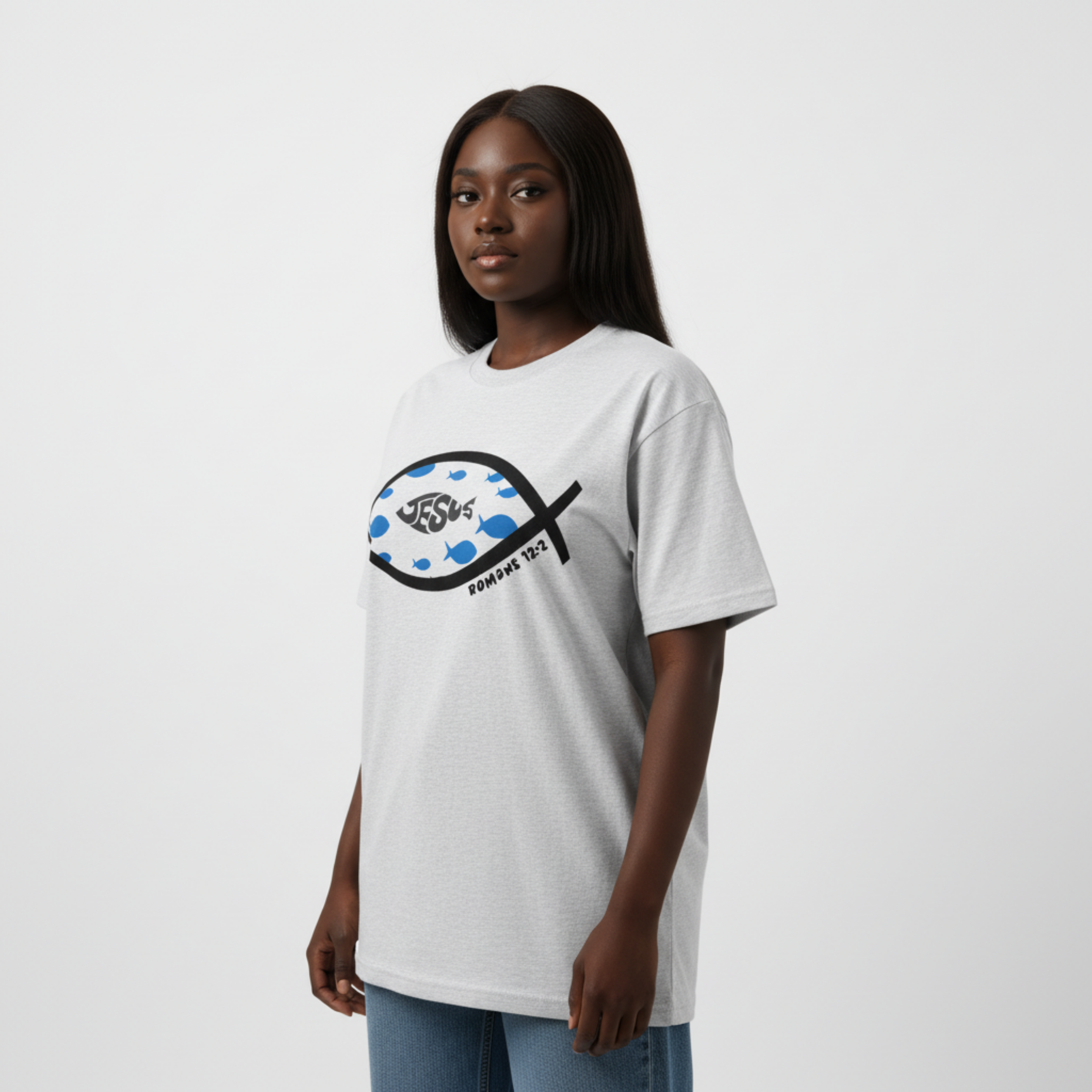 Romans 12:2 (Ithacus fish) T-Shirt