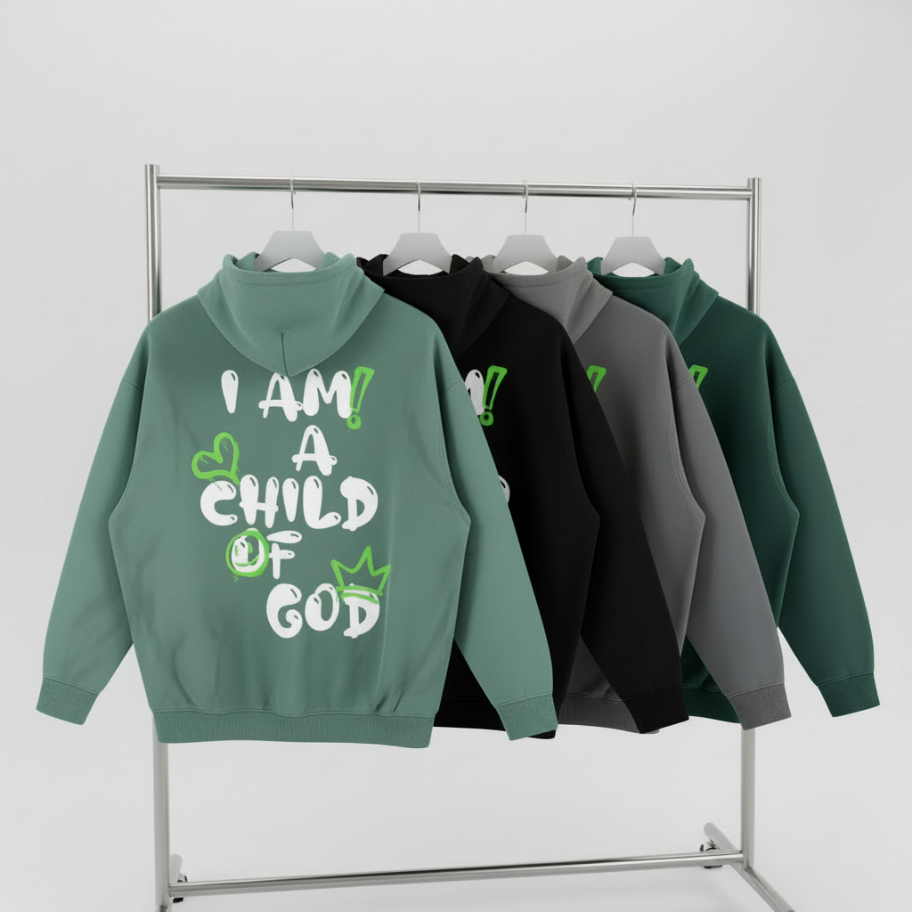 Fleeced COG Oversized Essential Hoodie (Green)