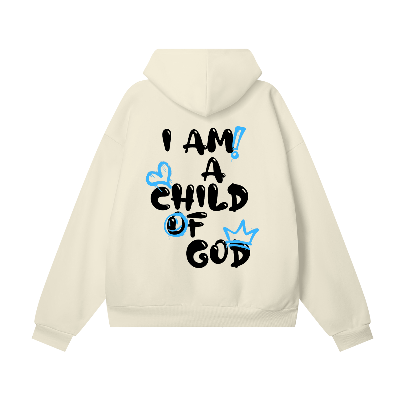 Child Of God Oversized Spray-Paint Hoodie (Blue-Black)
