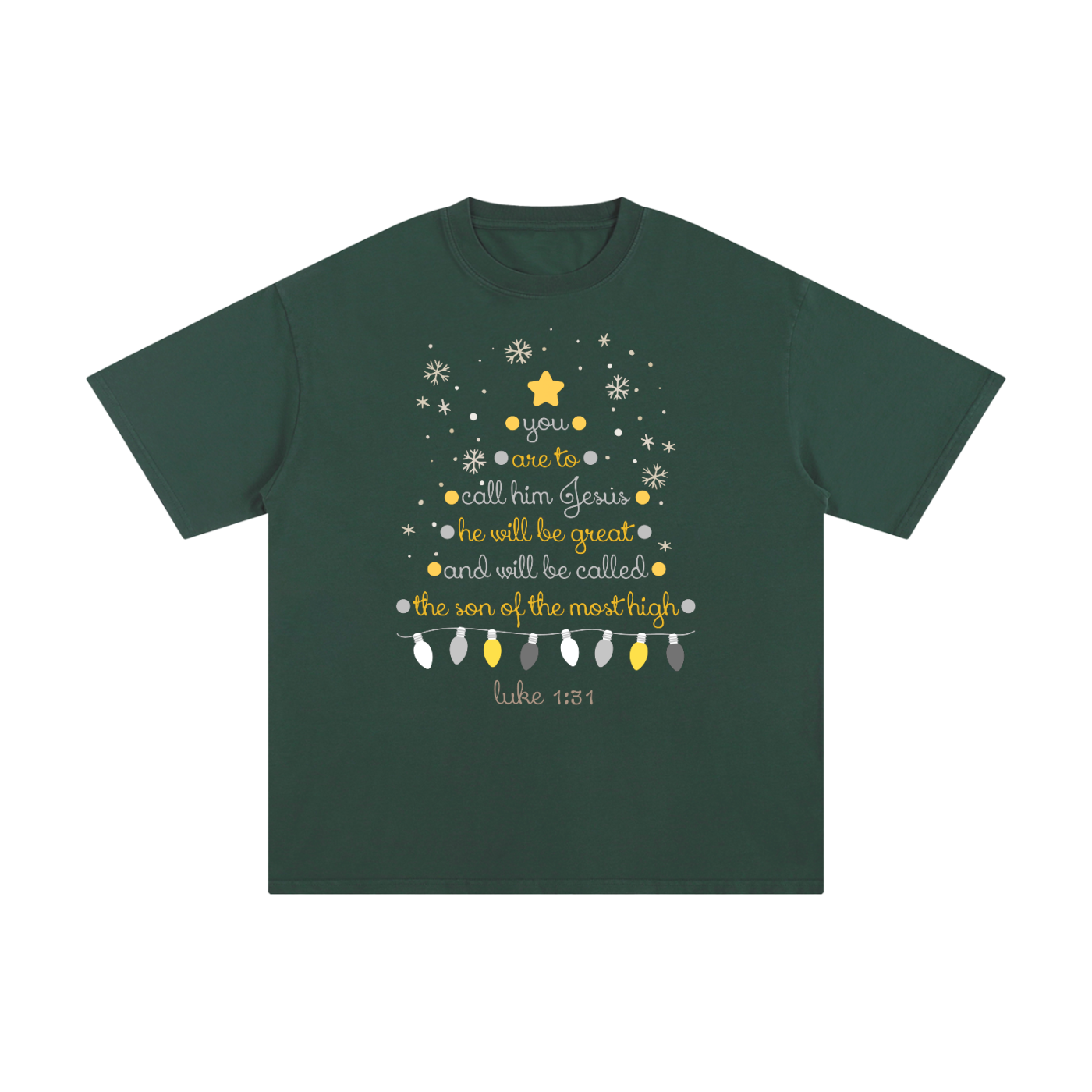 Adult Christmas Tree Luke 1:31 T-Shirt