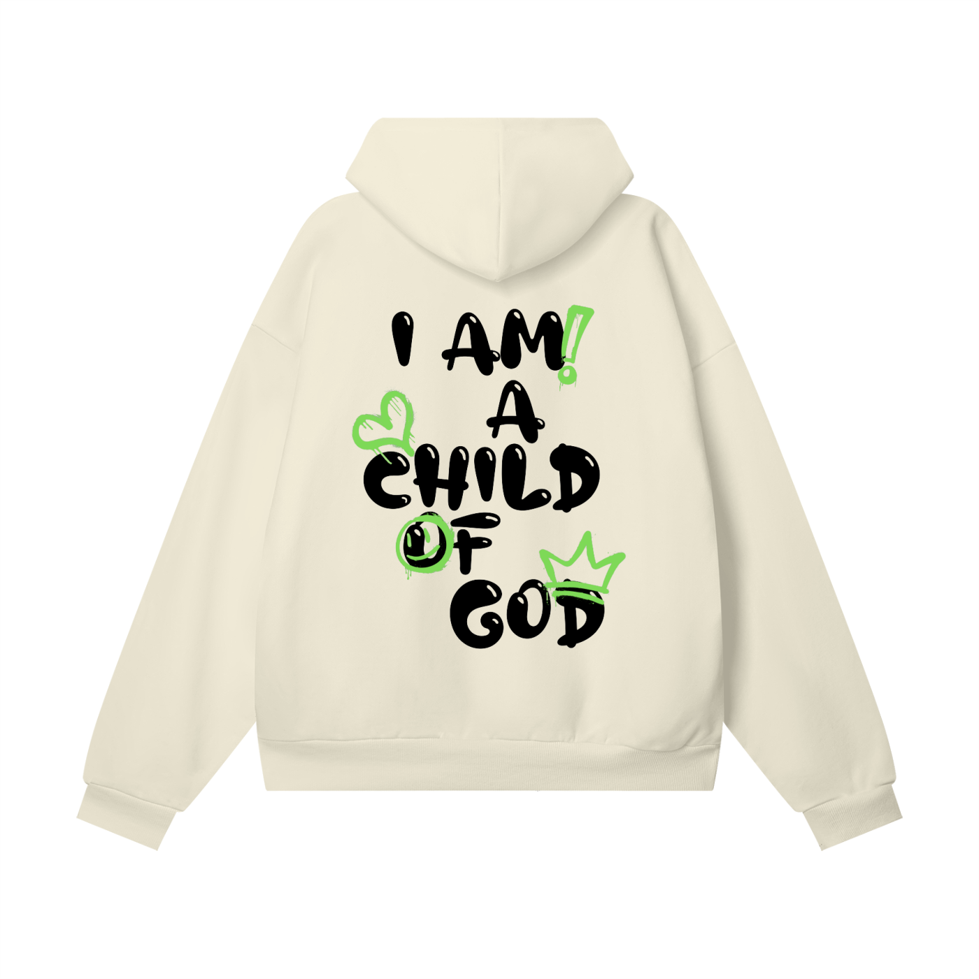 Child Of God Oversized Spray-Paint Hoodie (Green-Black)