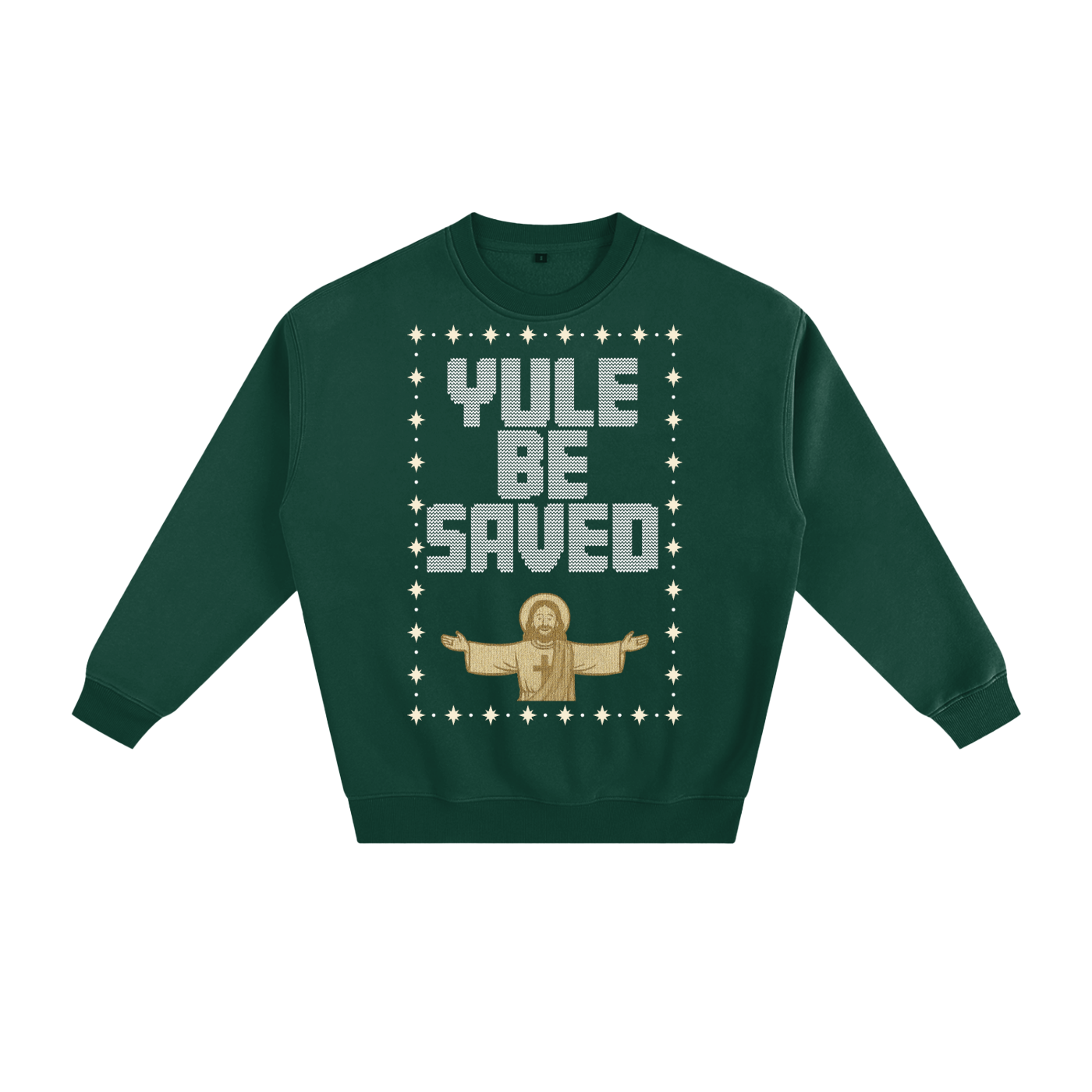Adult Yule Be Saved "Knitted" Fleeced Sweatshirt