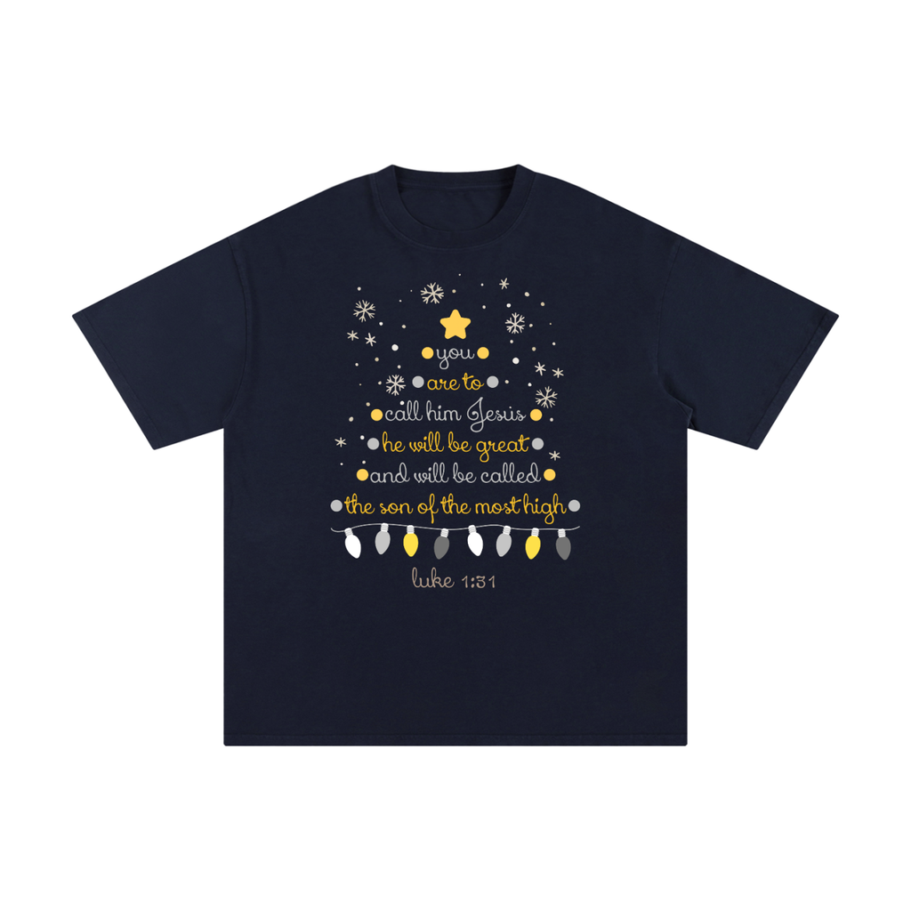Adult Christmas Tree Luke 1:31 T-Shirt