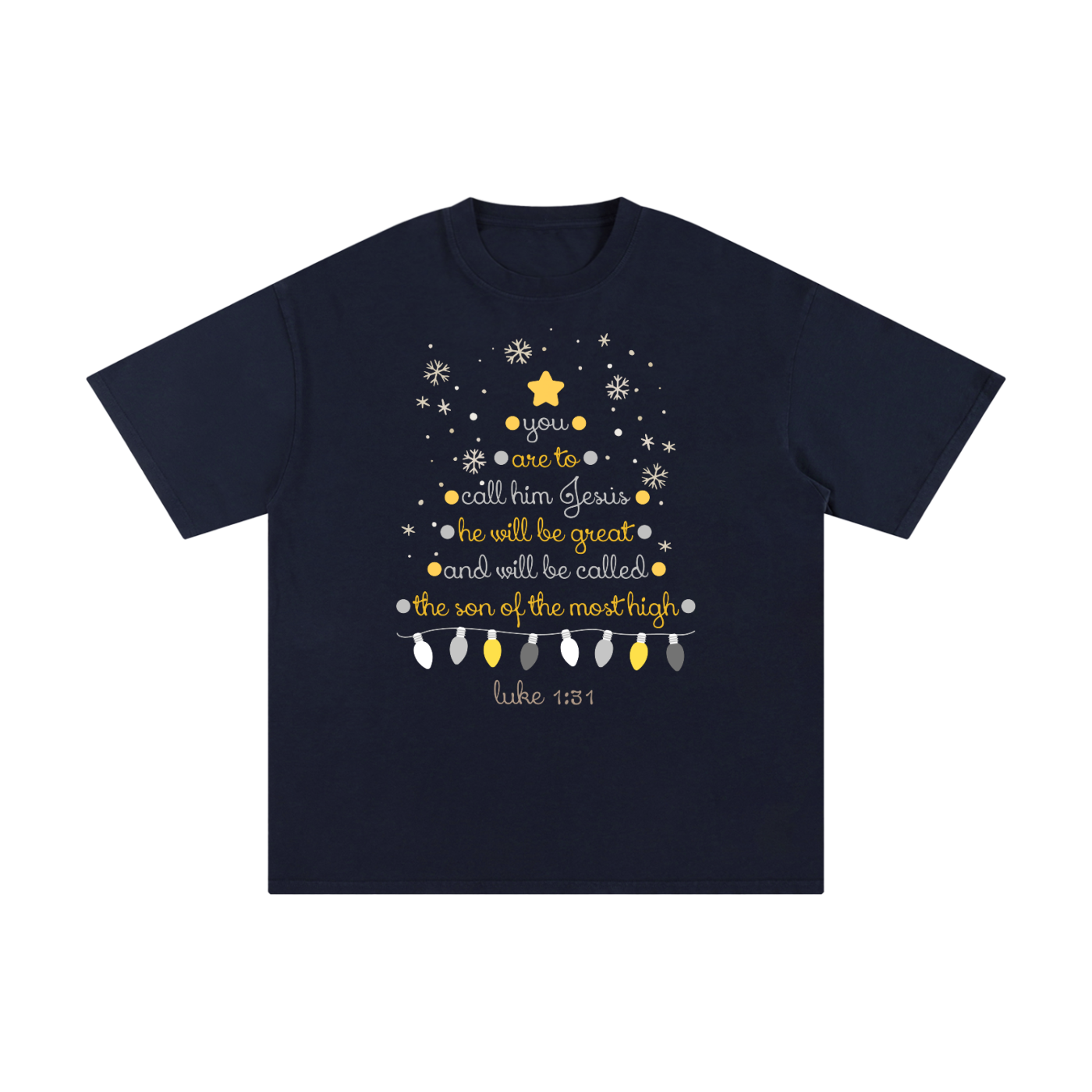 Adult Christmas Tree Luke 1:31 T-Shirt