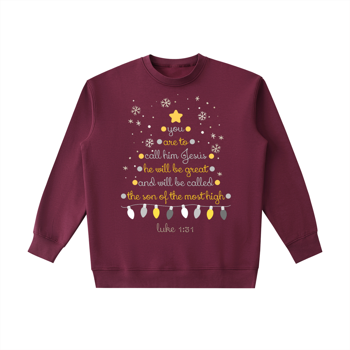 Christmas Tree Luke 1:31 Fleeced Sweatshirt