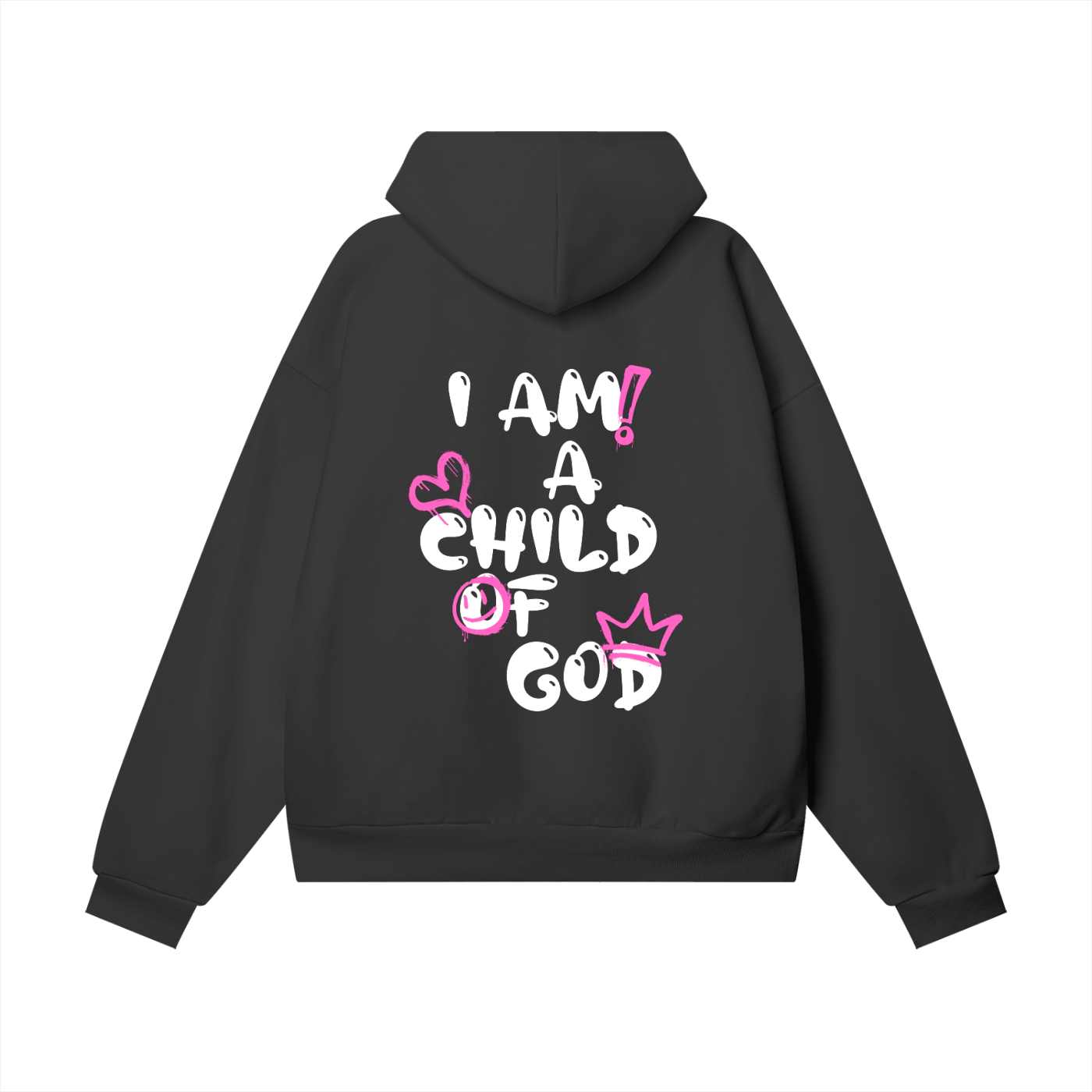 Adult Child Of God Spray-Paint Hoodie (Pink-White)