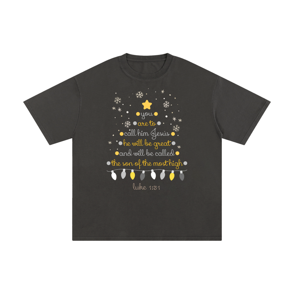 Adult Christmas Tree Luke 1:31 T-Shirt