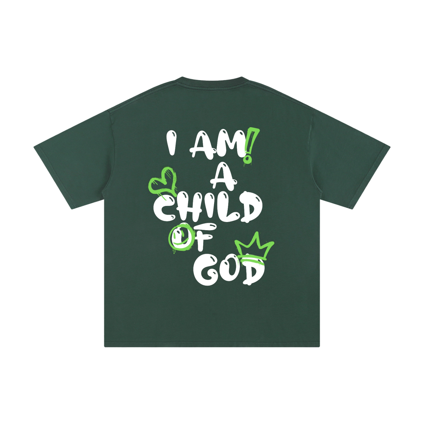 Adult Child of God T-Shirt (Green-White)