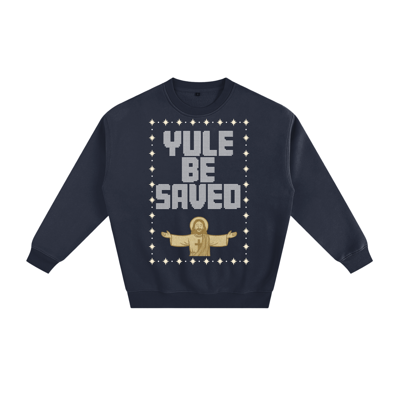Adult Yule Be Saved "Knitted" Fleeced Sweatshirt