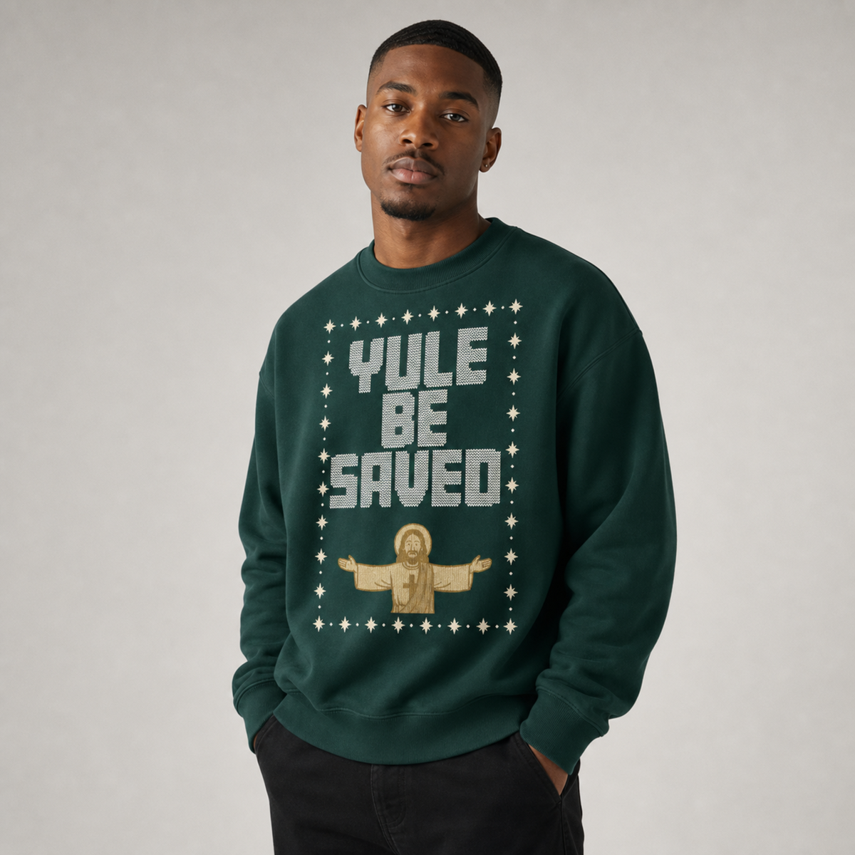 Adult Yule Be Saved "Knitted" Sweatshirt